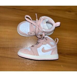 Baby Nike Air Jordan 1 Mid SE TD "Pink Suede" Sneakers Shoes